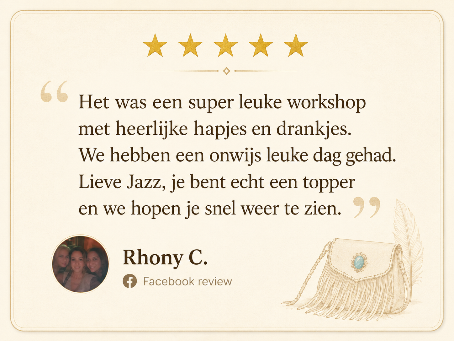 Ervaring met workshop leren tas maken bij Jazzbag